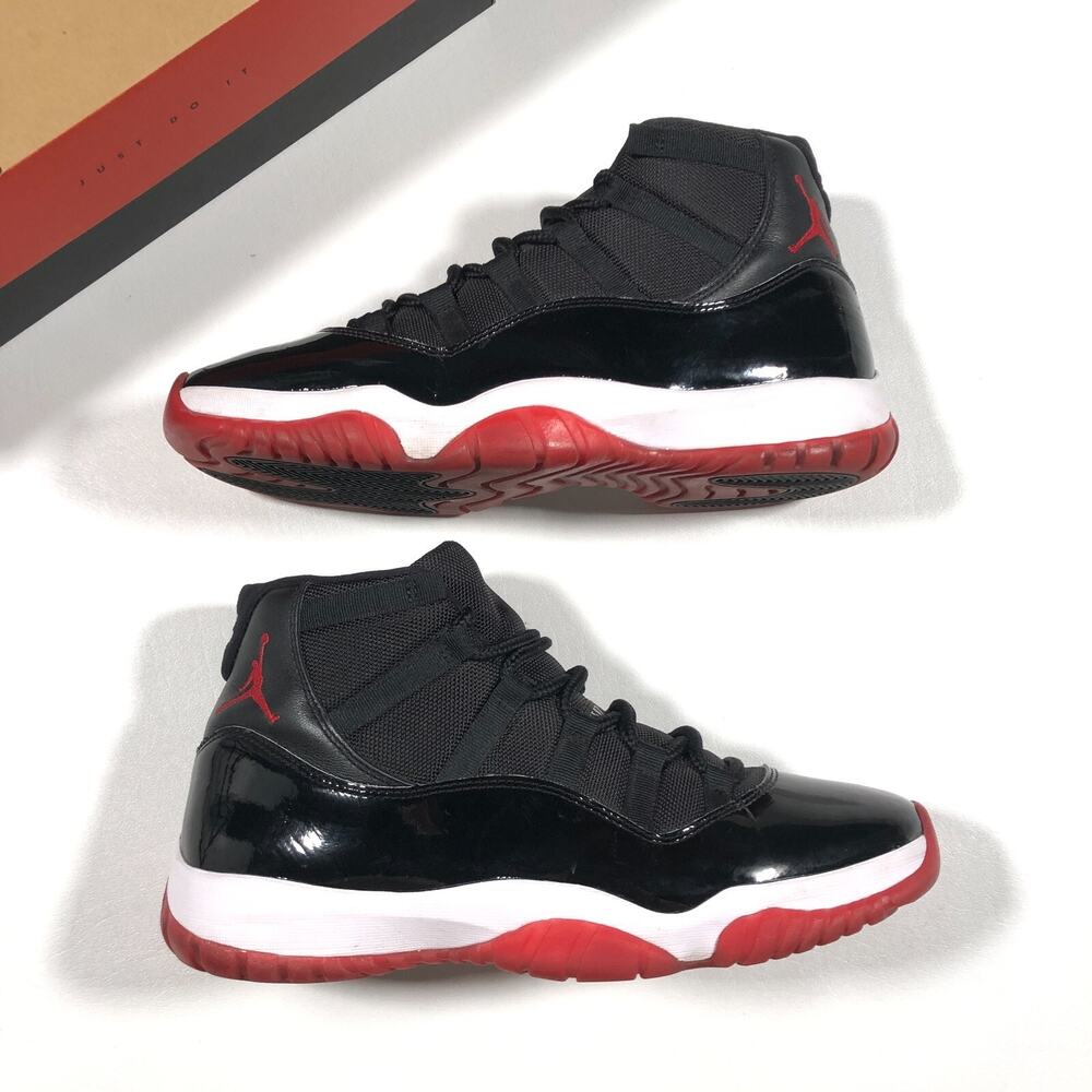 2019 Jordan 11 Retro High Playoffs Bred Sneakers Shoes Pre Owned With Box S1